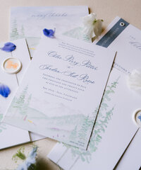 breckenridge mountain wedding invitation