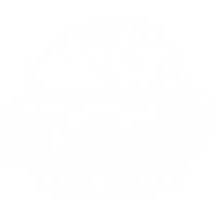 White outline drawing of a Gourmet burger