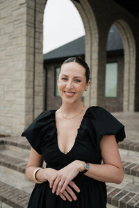 Wedding day assistant Megan with Blush Events in Wichita, KS, providing wedding coordination support.