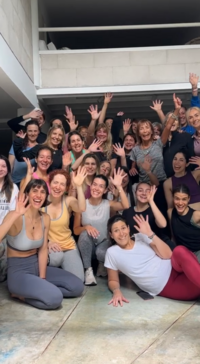 Group of women posing together after a class
