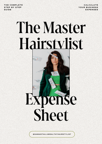 master hairstylist expense sheet for calculating overall profit