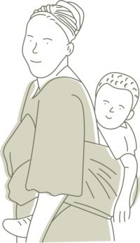 African mom wearing baby on her back | postpartum depression therapists near me