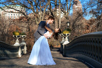 picture of couple taking a dip on Bow's Bridge.