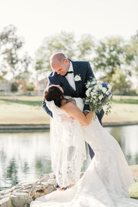 Wedding portrait on the golf course of Alta Vista Country club in Placentia California