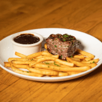 steak frites with red wine demi Stanwood Grill Restaurant