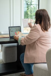 Staged living room with fresh decor and warm southern lighting