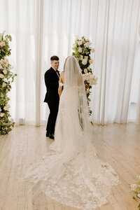 Bride and groom first look