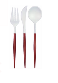 Red Cutlery (Fork Knife Spoon)