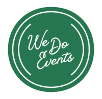 We Do Events stamp logo forest green