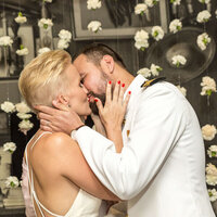 Bride & Groom First Kiss at SLS South Beach | Boca Raton Wedding Photographer | White House Wedding Photography