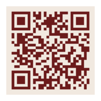 A scannable QR code against a beige background, inviting visitors to book a call to talk about our branding and web design.