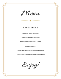 Wedding Bordered Minimalist Menu