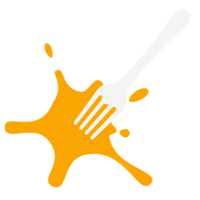 White fork orange paint logo