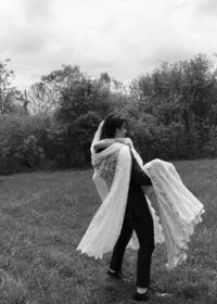 a close up image of a couple almost kissing.