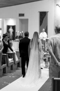 Bride and bride's dad walking down the aisle taken by east coast wedding photographer, Shelby Ann Photos