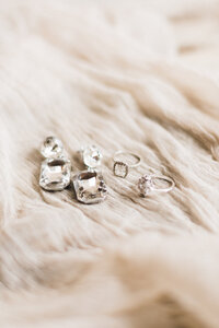 Wedding rings and earrings
