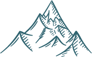 blue line drawing of mountains