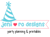 jeni ro designs logo with party hat 5in