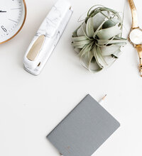 Organized desk of a creative virtual assistant - Sage + Taylor