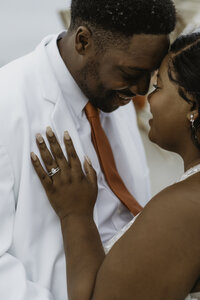 Bride and groom during prayer, NC