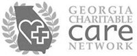 A grayscale logo for Georgia Charitable Care Network.