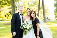 Eleanor Stenner with bride and groom at Birmingham wedding 