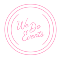 We Do Events stamp logo pink