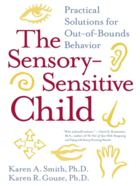 book cover with white background and yellow illustrations of senses