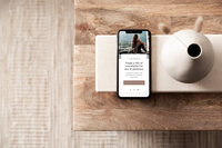 A visual mock-up showing how the template looks on a mobile device.