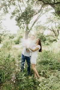 A lovely photo of a couple during their engagement shoot