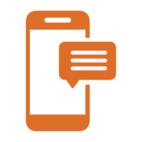 Phone with message icon representing client communication