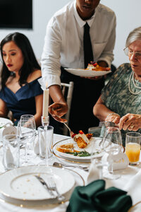 Catering setup at London event by Nouré & Co