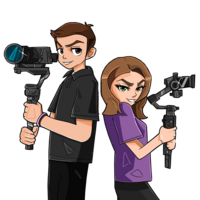 Animated logo The Duo taking photo and videos