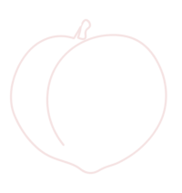 Branding Graphic of a peach in cream color