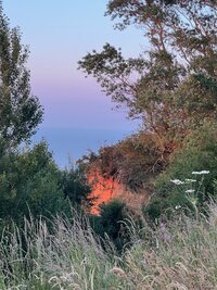 sunset view of the sea and cliff edge