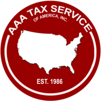 aaa tax service logo, red circle with outline of united states inside, tax service columbia sc, accountant columbia sc, bookkeeper sc, best tax office in columbia sc, experienced tax preparer south carolina 