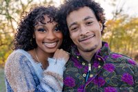 young couple engagement portrait