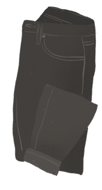 Folded dark jeans illustration