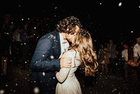 Couple Kissing after getting married