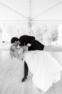 bride and groom share first dance taken by maine wedding photography