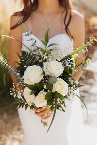 A shot of the brides bouquet