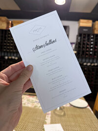 Custom Calligraphy on Menus for a Dinner Event