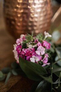 flowers and diamond wedding ring