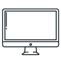 Outline icon of a computer monitor, symbolizing a quick contact form on the Grassroots Creative Company website.