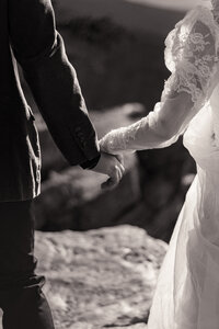 Detail photograph from a winter elopement on the Appalachian trail.