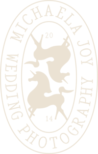 Stamp mark of Michaela Joy with two unicorns