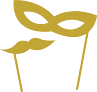 Gold illustration of Mask and mustache