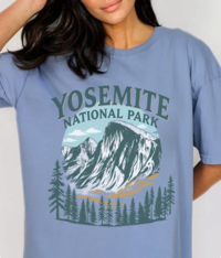 Yosemite National Park T Shirt - Washed Denim Thumbnail