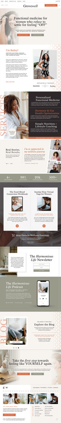 A full-width hero screenshot of the Lumen template’s home page, showcasing a clean neutral palette and streamlined layout that positions coaches and consultants as polished and trustworthy.