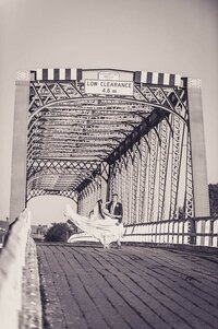 luskintyre airfield wedding photography on the bridge
